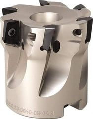 Seco - 4 Inserts, 32mm Cut Diam, 16mm Arbor Diam, 9mm Max Depth of Cut, Indexable Square-Shoulder Face Mill - 90° Lead Angle, 35mm High, XOMX 10T308TR-M.. Insert Compatibility, Through Coolant, Series Turbo 10 - Industrial Tool & Supply