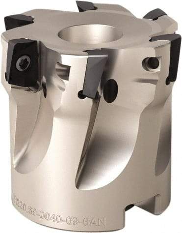 Seco - 4 Inserts, 40mm Cut Diam, 16mm Arbor Diam, 8mm Max Depth of Cut, Indexable Square-Shoulder Face Mill - 90° Lead Angle, 40mm High, XO.. 0903 Insert Compatibility, Through Coolant, Series Micro Turbo - Industrial Tool & Supply