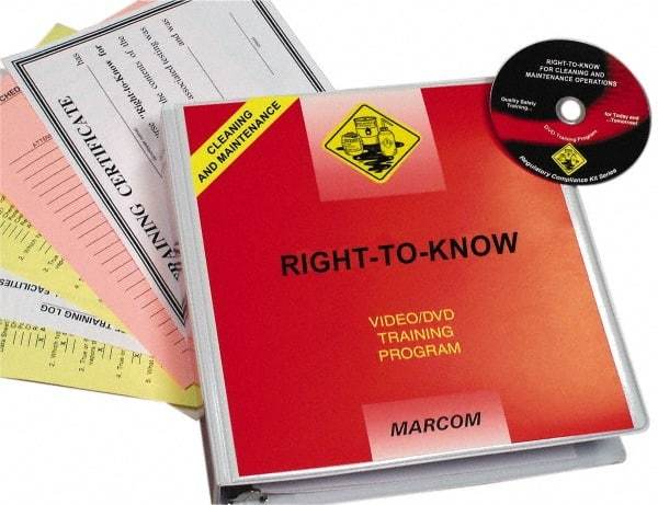 Marcom - Right to Know for Cleaning and Maintenance, Multimedia Training Kit - 21 Minute Run Time DVD, English and Spanish - Industrial Tool & Supply