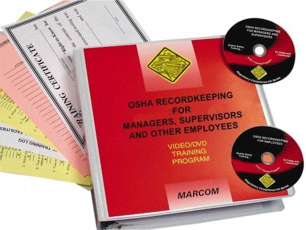 Marcom - OSHA Recordkeeping for Managers, Supervisors and Employees, Multimedia Training Kit - 37 Minute Run Time DVD, English and Spanish - Industrial Tool & Supply