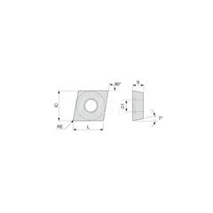 Turning Insert:  CCGT4.51.8VL-W08 SH730,  Solid Carbide TiAlN Finish,  Left Hand,  0.0010″ Corner Radius,  80.0 &deg N/A Diamond,  Series  CCGT