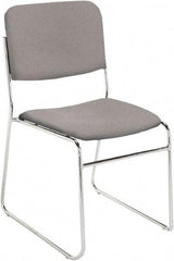 NPS - Fabric Grey Stacking Chair - Chrome Frame, 19" Wide x 21" Deep x 33" High - Industrial Tool & Supply
