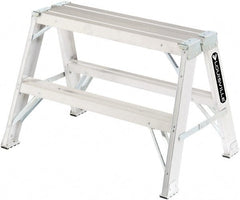 Louisville - 2 Steps, 2' High, Type IA Rating, Aluminum Sawhorse Ladder - Industrial Tool & Supply