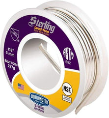 Worthington - 0.1180 Inch Diameter, Tin and Copper with Selenium, Sterling Lead Free Solder - 1/2 Lb. - Exact Industrial Supply