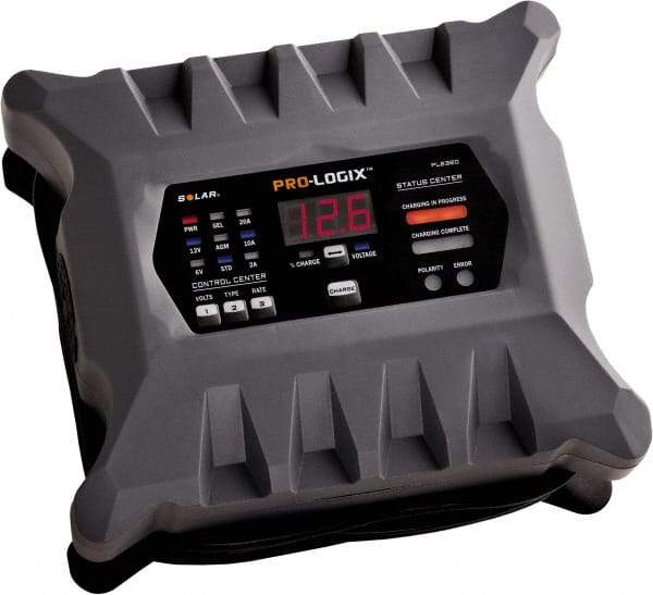 Solar - 6/12 Volt Automatic Charger/Maintainer - 20 Amps/10 Amps/2 Amps - Industrial Tool & Supply