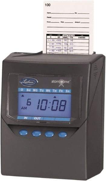 Lathem Time - Time Clocks & Time Recorders Punch Style: Electronic Power Source: Rechargeable Battery Pack - Industrial Tool & Supply