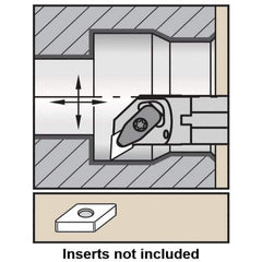 Kennametal - 50mm Min Bore Diam, 300mm OAL, 2-1/2" Shank Diam, A-DDUN-KC Indexable Boring Bar - DN.. Insert, Clamp Holding Method - Industrial Tool & Supply