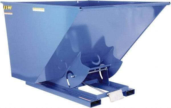 Vestil - 2,000 Lb Load Capacity, 2.50 Cu Yd, Steel Self-Dumping Hopper - 69-9/16" Wide x 68-3/8" Long x 51-3/4" High, Blue - Industrial Tool & Supply