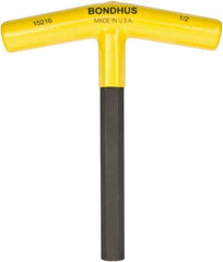 Bondhus - 1/2" Hex, T-Handle, Hex Key - 6" OAL, Protanium High Torque Steel, Inch System of Measurement - Industrial Tool & Supply
