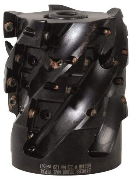 Kennametal - 6 Inserts, 50mm Cut Diam, 22mm Arbor Diam, 27.4mm Max Depth of Cut, Indexable Square-Shoulder Face Mill - 0/90° Lead Angle, 50mm High, EC14.., EP14.. Insert Compatibility, Through Coolant, Series Mill 1-14 - Industrial Tool & Supply
