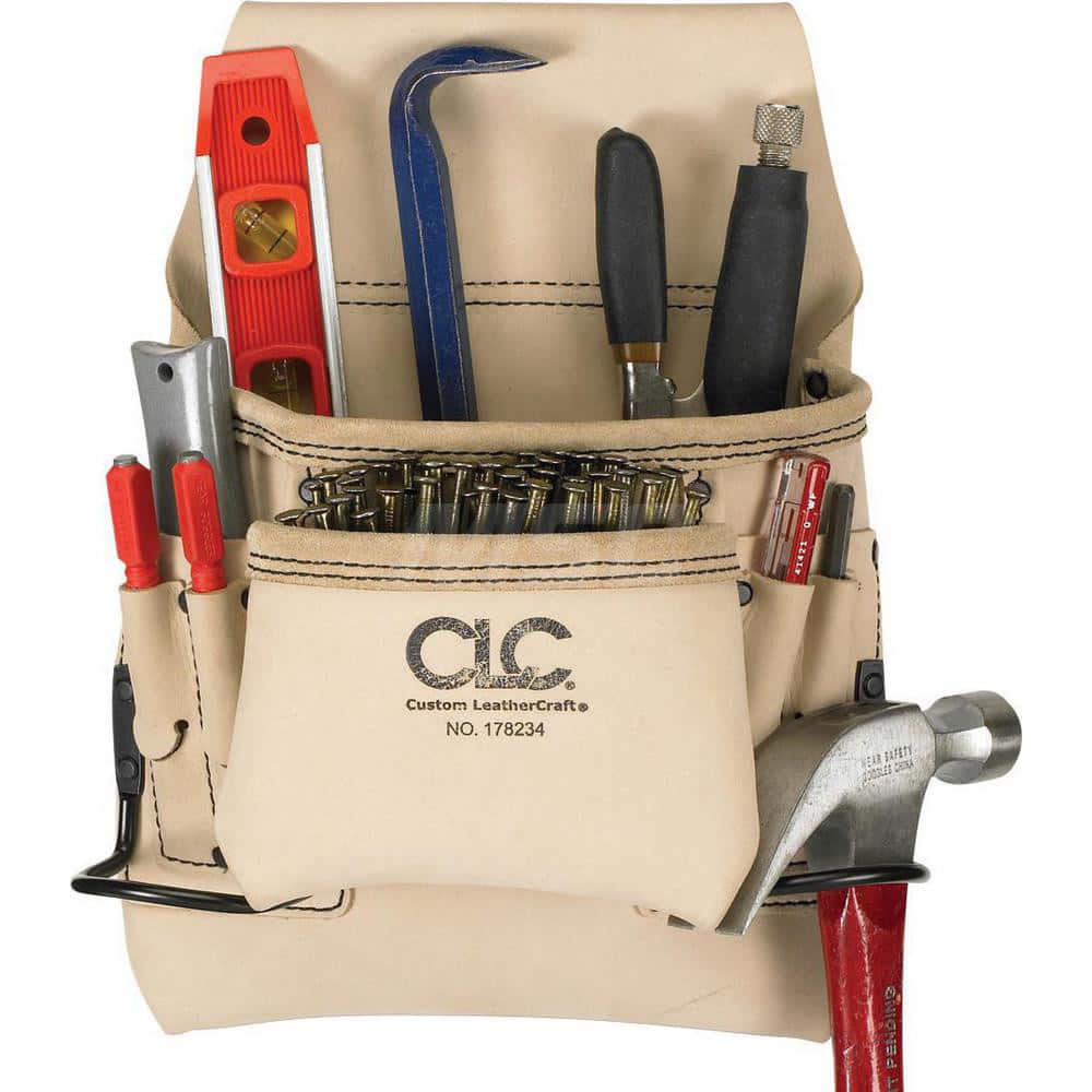 Tool Pouches & Holsters; Holder Type: Tool Bag; Tool Type: Carpenter's; Material: Leather; Color: Brown; Number of Pockets: 8.000; Minimum Order Quantity: Leather; Mat: Leather; Material: Leather