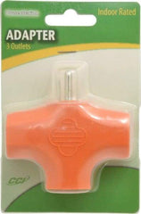 Southwire - 3 Outlets, 125 VAC, 15 Amp, Orange, Triple Tap Plug In Adapter - 5-15P, 5-15R NEMA Configuration, UL Listed - Industrial Tool & Supply