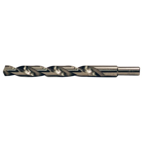 1/2 RHS / RHC HSS-CO 8% (M42) 135 Degree Split Point Cobalt Heavy Duty Jobber Length Drill - Straw / Gold Oxide - Exact Industrial Supply