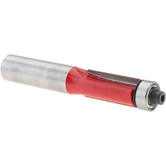 Freud - 1/2" Cut Diam, 1" Length of Cut, 9 Flute Flush Trim Edge Profile Router Bit - Carbide-Tipped, 1/2" Shank Diam, 3-1/4" OAL, Proprietary Coating - Industrial Tool & Supply