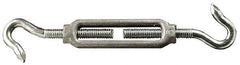 Made in USA - 52 Lb Load Limit, #12 Thread Diam, 1-13/16" Take Up, Aluminum Hook & Hook Turnbuckle - 2-9/16" Body Length, 3/16" Neck Length, 4-1/2" Closed Length - Industrial Tool & Supply