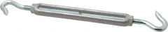 Made in USA - 174 Lb Load Limit, 3/8" Thread Diam, 2-7/8" Take Up, Aluminum Hook & Hook Turnbuckle - 6-7/8" Body Length, 1/4" Neck Length, 11-3/8" Closed Length - Industrial Tool & Supply