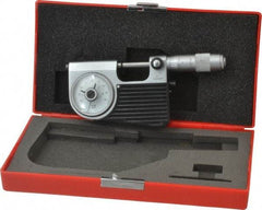 Value Collection - 0 to 1 Inch Range, 0.0001 Inch Graduation, Satin Chrome Finish Mechanical Indicating Micrometer - Accurate to 0.0001 Inch - Industrial Tool & Supply