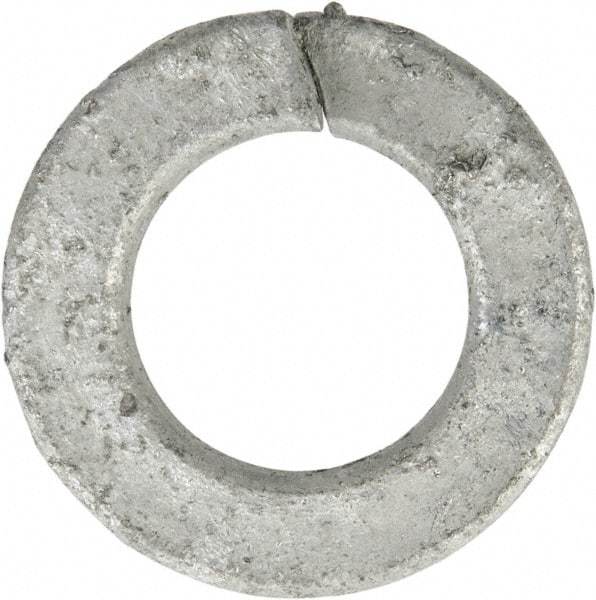 Value Collection - 7/16", 0.46" ID, 0.109" Thick Split Lock Washer - Grade 2 Spring Steel, Hot Dipped Galvanized Finish, 0.46" Min ID, 0.47" Max ID, 0.796" Max OD - Industrial Tool & Supply
