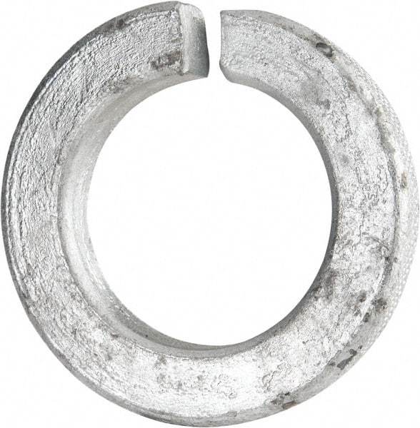 Value Collection - 1-1/4", 1.274" ID, 0.312" Thick Split Lock Washer - Grade 8 Spring Steel, Hot Dipped Galvanized Finish, 1.274" Min ID, 1.3" Max ID, 2.056" Max OD - Industrial Tool & Supply