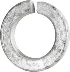 Value Collection - 1-1/4", 1.274" ID, 0.312" Thick Split Lock Washer - Grade 8 Spring Steel, Hot Dipped Galvanized Finish, 1.274" Min ID, 1.3" Max ID, 2.056" Max OD - Industrial Tool & Supply