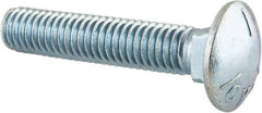 Value Collection - 7/16-14 UNC 2-1/4" Length Under Head, Standard Square Neck, Carriage Bolt - Grade 5 Steel, Zinc-Plated Finish - Industrial Tool & Supply