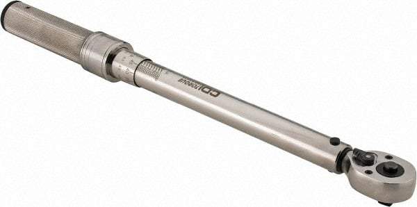 CDI - 3/8" Drive Micrometer Torque Wrench - 150 In/Lb to 1,000 In/Lb Torque, 16" OAL, 0.6 N/m Graduation, Pear Head - Industrial Tool & Supply