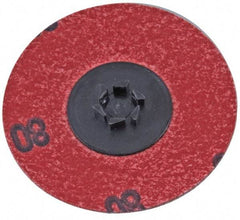 Standard Abrasives - 1-1/2" Disc Diam, 60 Grit, Aluminum Oxide Quick Change Disc - Type P Attaching System, Coated, Red, Medium Grade, 25,000 RPM - Industrial Tool & Supply