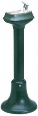 Halsey Taylor - Cast Iron Outdoor Pedestal Water Cooler & Fountain - Push Button Operated Bubbler, Cast Iron Green Enamel Finish - Industrial Tool & Supply