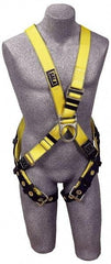 DBI/SALA - 420 Lb Capacity, Size Universal, Full Body Cross-Over Safety Harness - Polyester Webbing, Front D-Ring, Tongue Leg Strap, Pass-Thru Chest Strap - Industrial Tool & Supply