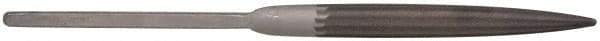 Grobet - 8-1/2" Needle Precision Swiss Pattern Half Round File - 15/32" Width Diam x 9/64" Thick, Handle - Industrial Tool & Supply