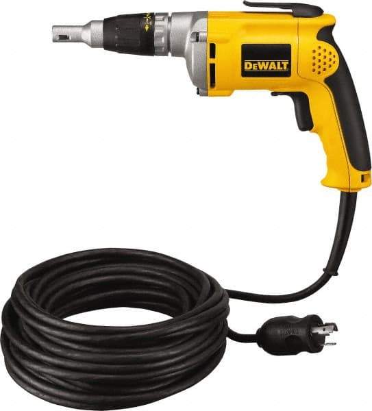 DeWALT - Pistol Grip Handle, 4,000 RPM, 81 In/Lb Torque, Electric Screwdriver - 1/4" Bit Holder, 6.3 Amps - Industrial Tool & Supply