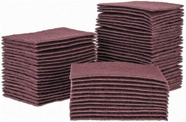 Brite Star - Very Fine Grade, Aluminum Oxide Hand Pad - Maroon, 6" Wide x 9" Long, Nonwoven - Industrial Tool & Supply