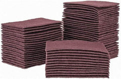 Brite Star - Very Fine Grade, Aluminum Oxide Hand Pad - Maroon, 6" Wide x 9" Long, Nonwoven - Industrial Tool & Supply