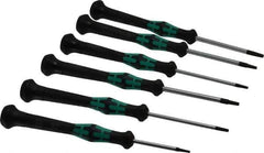 Wera - 6 Piece T6 to T15 Micro Handle Torx Driver Set - T6, T7, T8, T9, T10, T15 - Industrial Tool & Supply