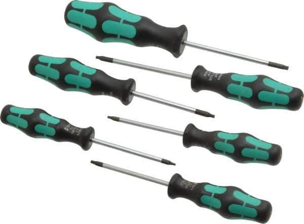 Wera - 6 Piece IP6 to IP15 Ergonomic Handle Torx Driver Set - IP6, IP7, IP8, IP9, IP10, IP15 - Industrial Tool & Supply