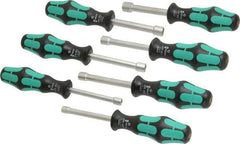 Wera - 7 Piece 3/16 to 1/2" Nutdriver Set - Hollow Shaft, Ergonomic Handle - Industrial Tool & Supply