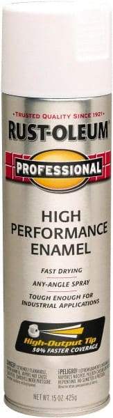 Rust-Oleum - White, Semi Gloss, Rust Proof Enamel Spray Paint - 14 Sq Ft per Can, 15 oz Container, Use on Multipurpose - Industrial Tool & Supply