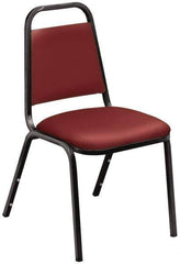 NPS - Vinyl Burgundy Stacking Chair - Black Frame, 17-1/4 Inch Wide x 20 Inch Deep x 33 Inch High - Industrial Tool & Supply