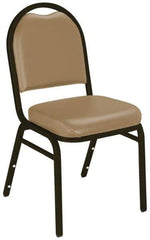 NPS - Vinyl Beige Stacking Chair - Mocha Frame, 17 Inch Wide x 21 Inch Deep x 34 Inch High - Industrial Tool & Supply