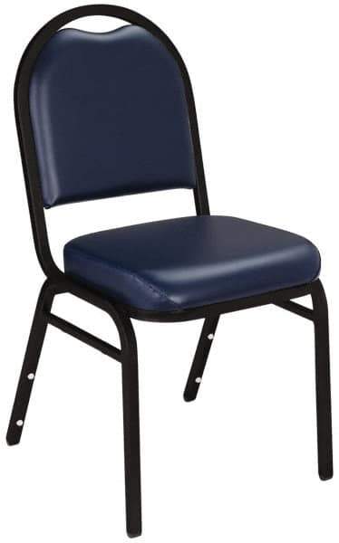 NPS - Vinyl Blue Stacking Chair - Black Frame, 17 Inch Wide x 21 Inch Deep x 34 Inch High - Industrial Tool & Supply