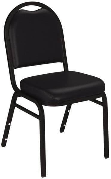 NPS - Vinyl Black Stacking Chair - Black Frame, 17 Inch Wide x 21 Inch Deep x 34 Inch High - Industrial Tool & Supply
