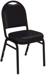 NPS - Vinyl Black Stacking Chair - Black Frame, 17 Inch Wide x 21 Inch Deep x 34 Inch High - Industrial Tool & Supply