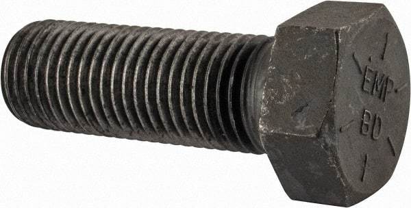 Value Collection - 1-3/4 - 5 UNC, 5" Length Under Head Hex Head Cap Screw - Partially Threaded, Grade 8 Alloy Steel, Uncoated, 2-5/8" Hex - Industrial Tool & Supply