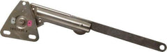 Sugatsune - 8-1/2" OAL x 7/8" Wide, 60 Lb/Inch Capacity, Adjustable Soft Down Stay - Right Side, 5mm Mounting Hole Diam, 100° Max Opening, Nickel Plated Steel & Zinc Alloy - Industrial Tool & Supply