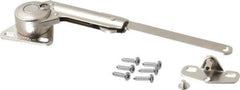 Sugatsune - 8-1/2" OAL x 7/8" Wide, 60 Lb/Inch Capacity, Adjustable Soft Down Stay - Left Side, 5mm Mounting Hole Diam, 100° Max Opening, Nickel Plated Steel & Zinc Alloy - Industrial Tool & Supply