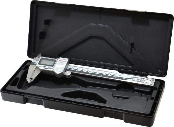 Mitutoyo - 0 to 150mm Range, 0.01mm Resolution, IP67 Electronic Caliper - 40mm Carbide-Tipped Jaws, 0.02mm Accuracy, SPC Output - Industrial Tool & Supply