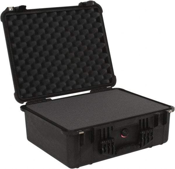 Pelican Products, Inc. - 17-13/64" Wide x 16-7/8" Deep x 8-13/32" High, Clamshell Hard Case - Black, Plastic - Industrial Tool & Supply