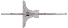 General - 0 to 6 Inch Rule Measurement Range, 30 to 60° Angle Measurement Range, Hardened Steel (Base); Stainless Steel (Rule) Depth and Angle Gage - 60° Angle Graduation, 2-1/2 Inch Long Base, 1/4 Inch Wide Rule, 1/64; 1/32 Inch Rule Graduation - Industrial Tool & Supply