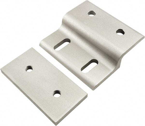 80/20 Inc. - 80mm Wide, Open Shelving Accessory/Component - Aluminum, Clear Anodized Finish, 77mm Long, Use with 40 Series & Bolt Kits 75-3422 & 13-8320 - Industrial Tool & Supply