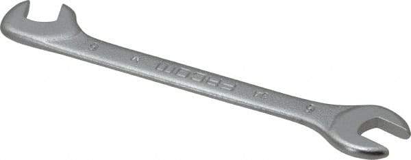 Facom - 6mm Stubby Extra Thin Open End Wrench - 3-9/64" OAL, Double End, Satin Finish, 15° & 75° Head Angle - Industrial Tool & Supply